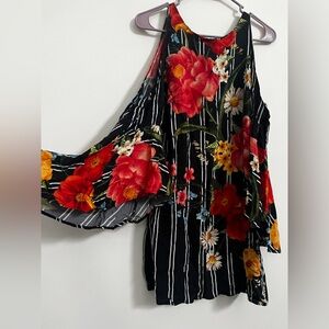 FARM Rio Vibrant Black Floral Dress